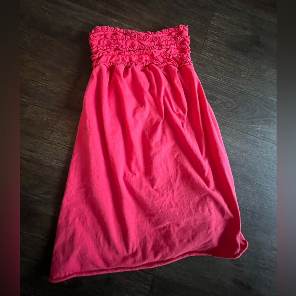 Coral beach cover up mini dress